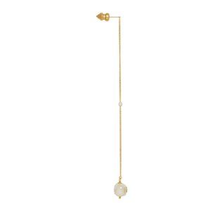 GUCCI Gold Single GG Pearl Chain Earring